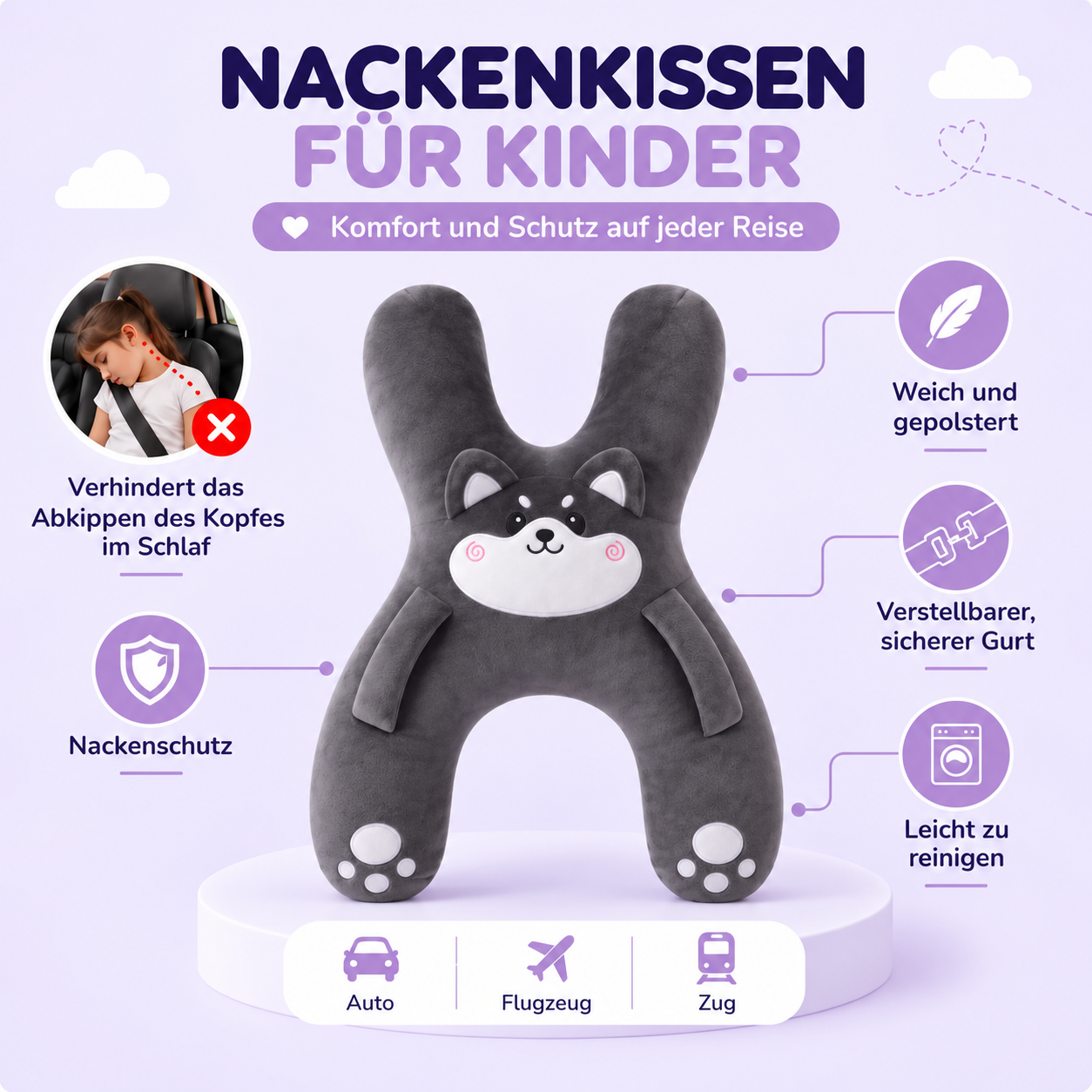Nuzzlego™ Kinder-Nackenkissen